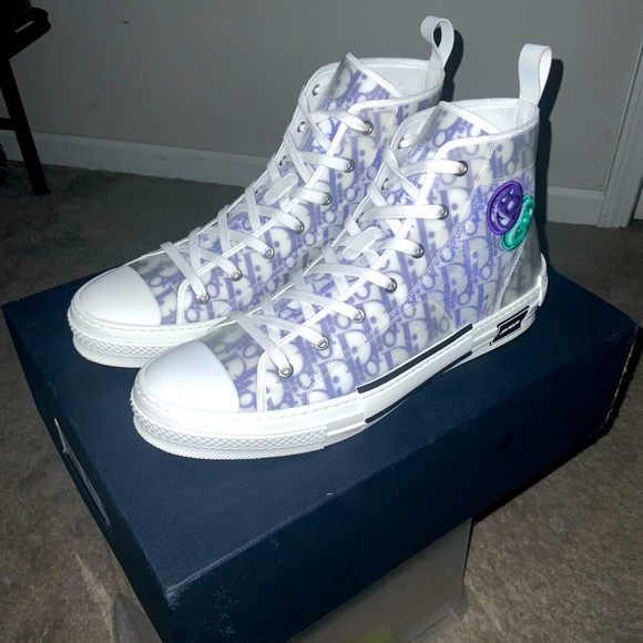 DIOR - B23 High x Kenny Scharf Collab - Purple - Men’s size 15 - Picture 1 of 14